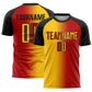 Custom Red Yellow-Black Sublimation Gradient Fashion Soccer Uniform Jersey
