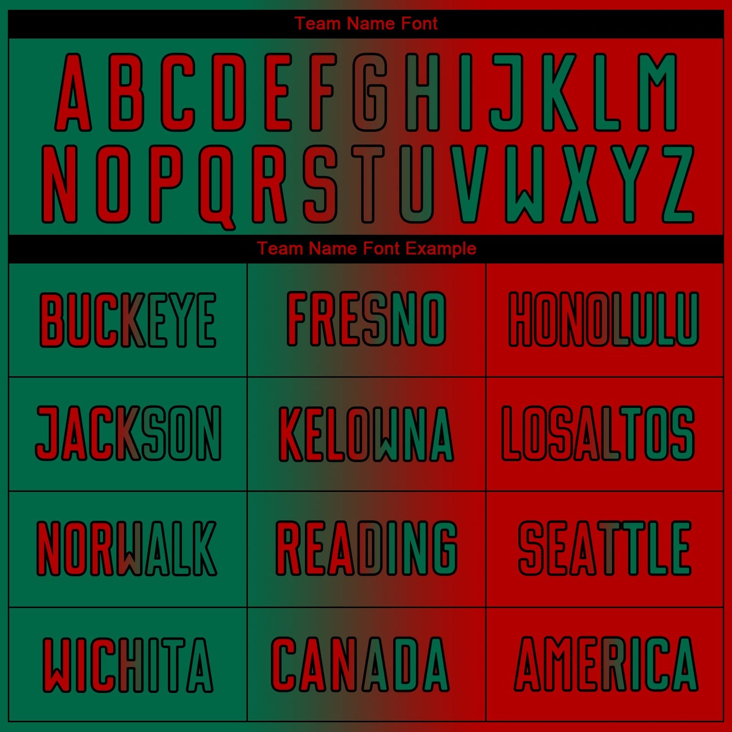 Custom Red Kelly Green-Black Sublimation Gradient Fashion Soccer Uniform Jersey Limited