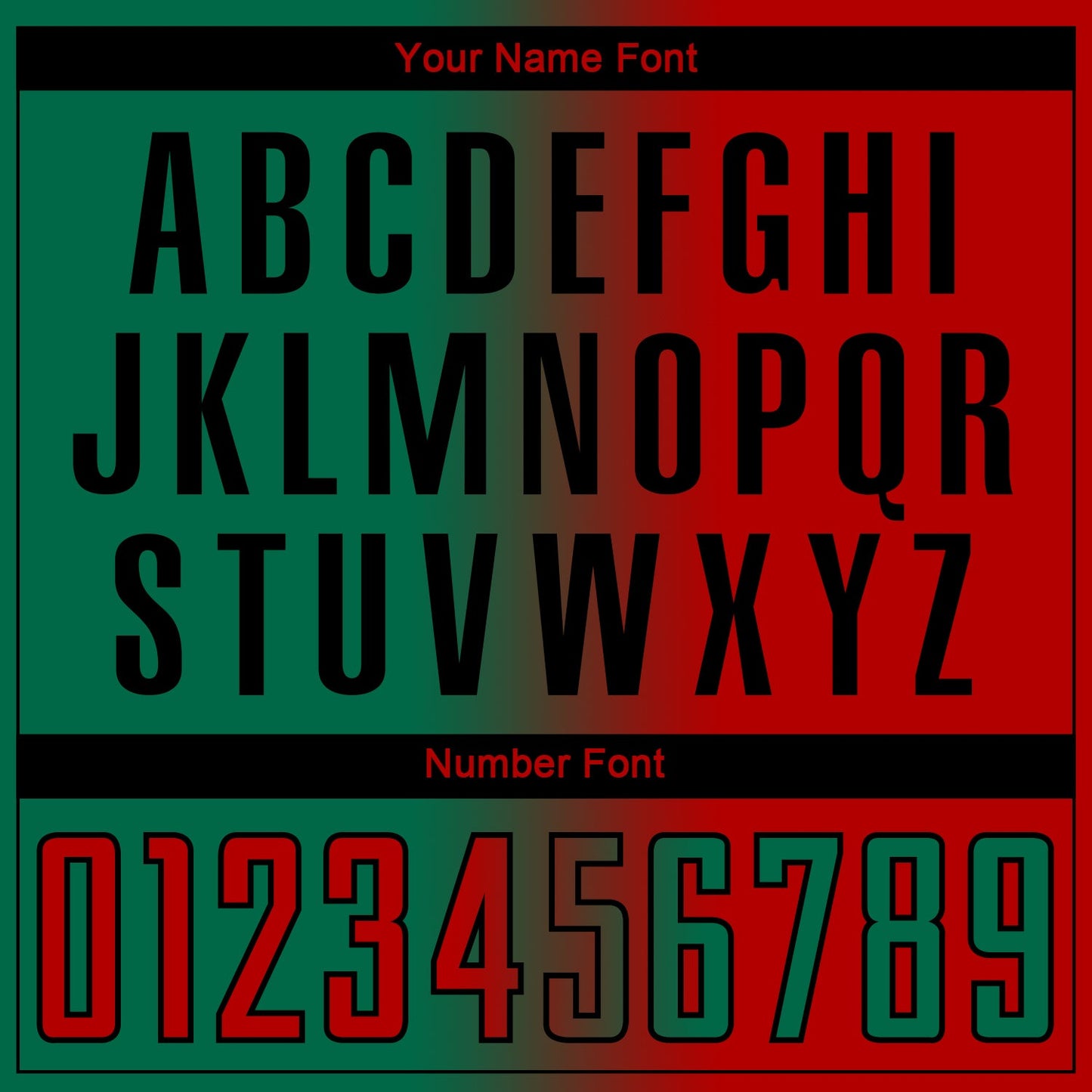 Custom Red Kelly Green-Black Sublimation Gradient Fashion Soccer Uniform Jersey Limited