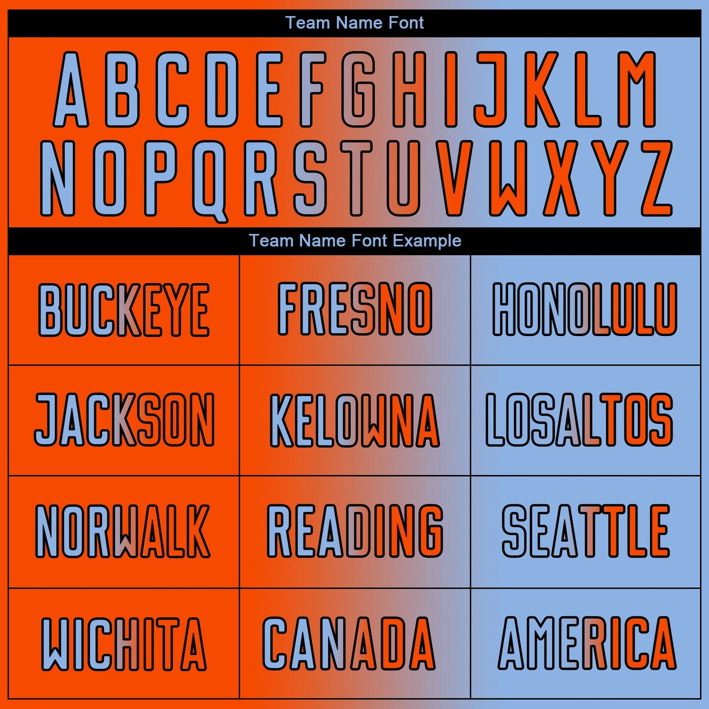 Custom Light Blue Orange-Black Sublimation Gradient Fashion Soccer Uniform Jersey Limited