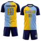 Custom Light Blue Yellow-Navy Sublimation Gradient Fashion Soccer Uniform Jersey Limited