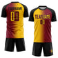 Custom Crimson Yellow-Black Sublimation Gradient Fashion Soccer Uniform Jersey Limited