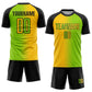 Custom Neon Green Yellow-Black Sublimation Gradient Fashion Soccer Uniform Jersey Limited
