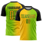 Custom Neon Green Yellow-Black Sublimation Gradient Fashion Soccer Uniform Jersey