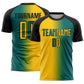 Custom Teal Yellow-Black Sublimation Gradient Fashion Soccer Uniform Jersey