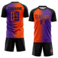 Custom Purple Orange-Black Sublimation Gradient Fashion Soccer Uniform Jersey Limited