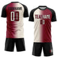 Custom Maroon Cream-Black Sublimation Gradient Fashion Soccer Uniform Jersey Limited