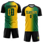 Custom Kelly Green Yellow-Black Sublimation Gradient Fashion Soccer Uniform Jersey Limited
