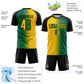 Custom Kelly Green Yellow-Black Sublimation Gradient Fashion Soccer Uniform Jersey Limited