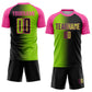 Custom Black Neon Green-Pink Sublimation Gradient Fashion Soccer Uniform Jersey Limited