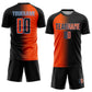 Custom Black Orange-Light Blue Sublimation Gradient Fashion Soccer Uniform Jersey Limited
