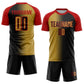 Custom Black Old Gold-Red Sublimation Gradient Fashion Soccer Uniform Jersey Limited