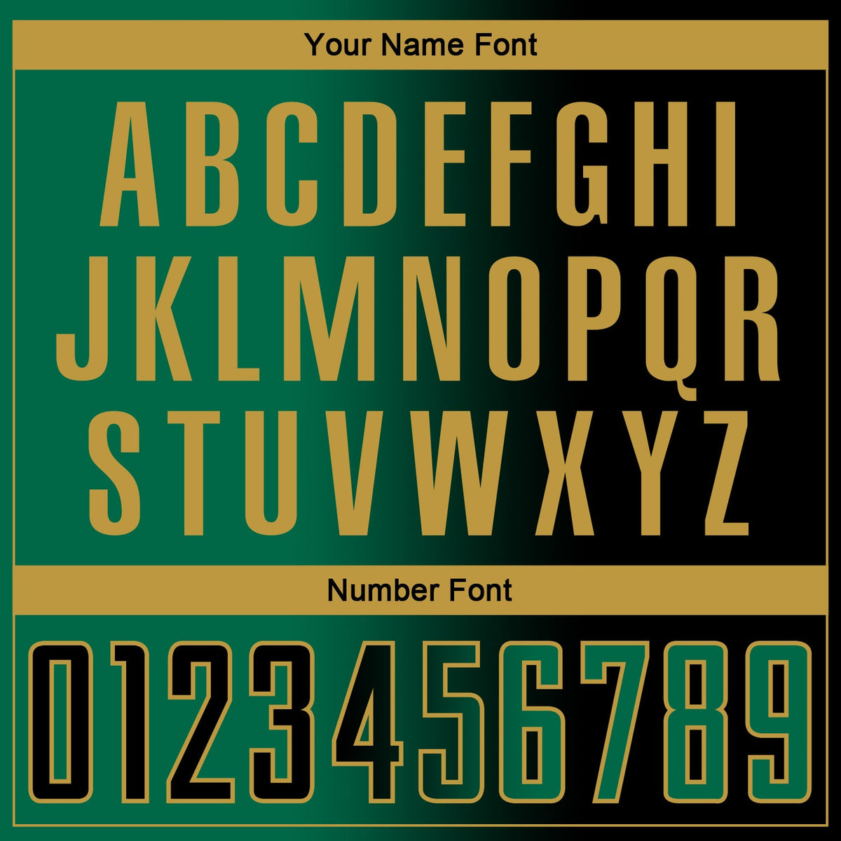 Custom Black Kelly Green-Old Gold Sublimation Gradient Fashion Soccer Uniform Jersey Limited