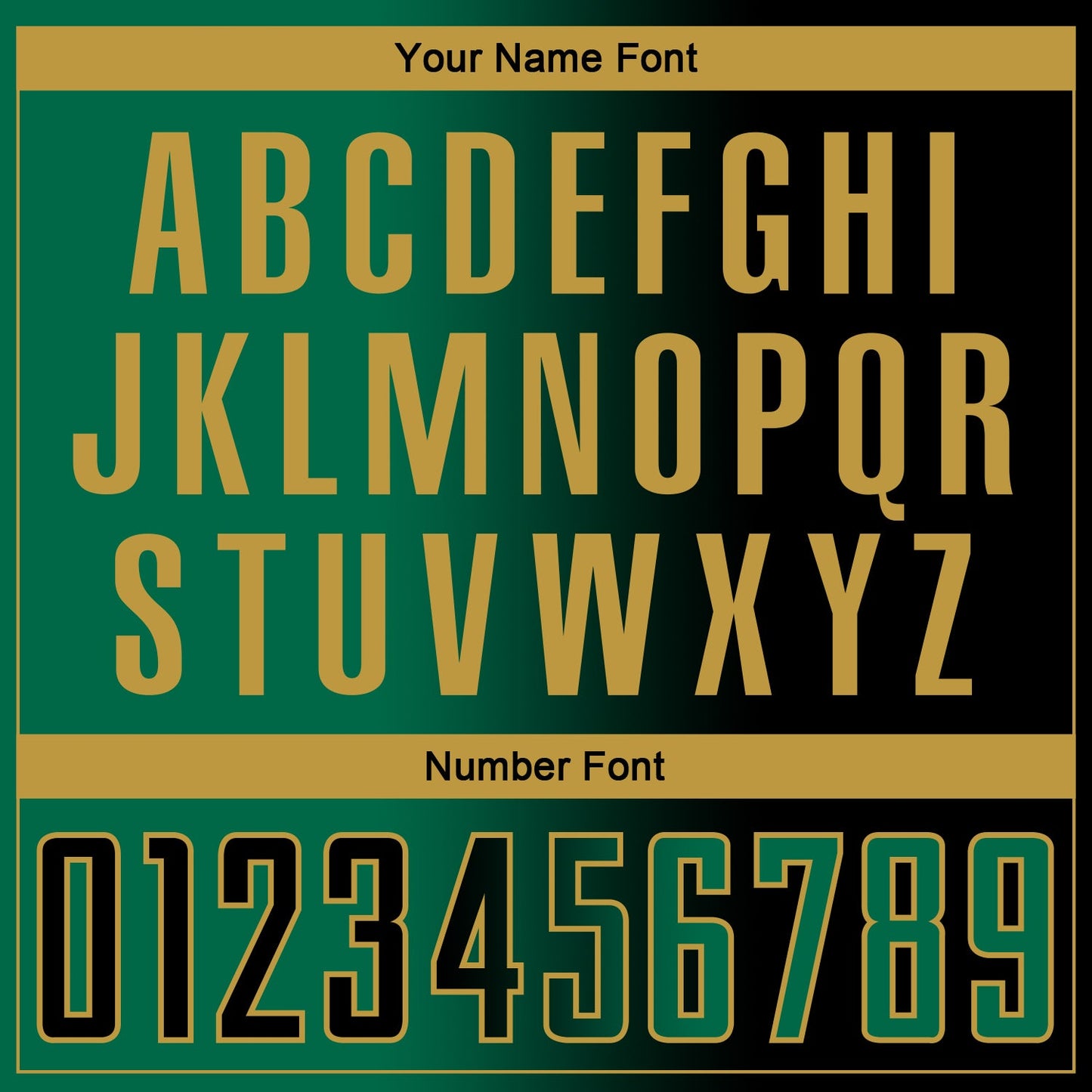 Custom Black Kelly Green-Old Gold Sublimation Gradient Fashion Soccer Uniform Jersey Limited