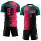 Custom Black Neon Pink-Teal Sublimation Gradient Fashion Soccer Uniform Jersey Limited