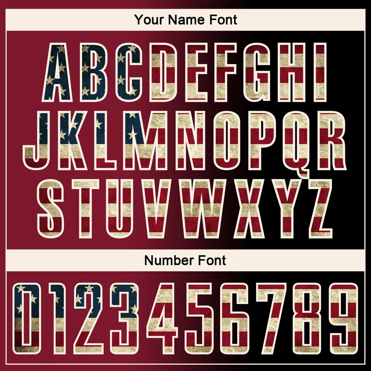 Custom Black Vintage USA Flag Crimson-Cream Sublimation Gradient Fashion Soccer Uniform Jersey Limited