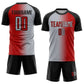 Custom Red Gray-Black Sublimation Gradient Fashion Soccer Uniform Jersey Limited