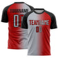 Custom Red Gray-Black Sublimation Gradient Fashion Soccer Uniform Jersey