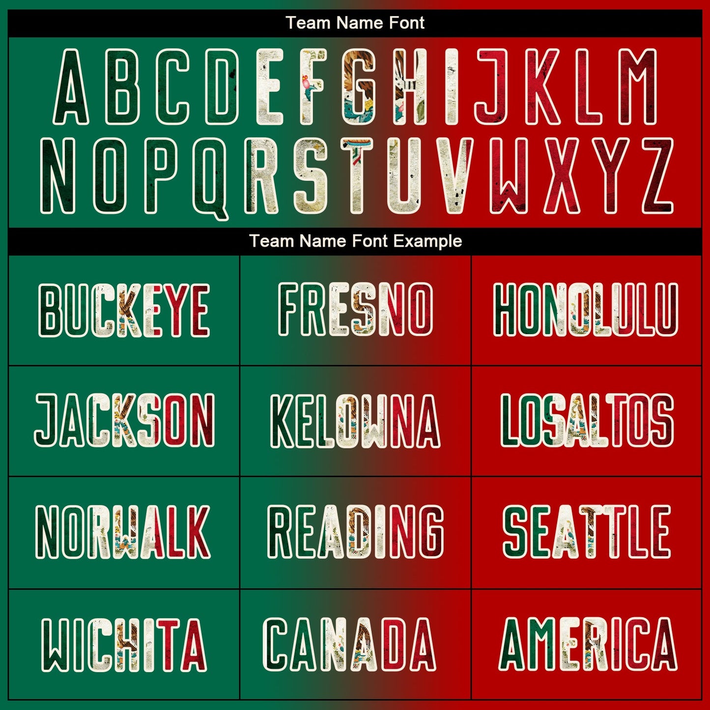 Custom Red Vintage Mexican Flag Kelly Green Black-Cream Sublimation Gradient Fashion Soccer Uniform Jersey Limited