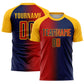 Custom Navy Red-Gold Sublimation Gradient Fashion Soccer Uniform Jersey