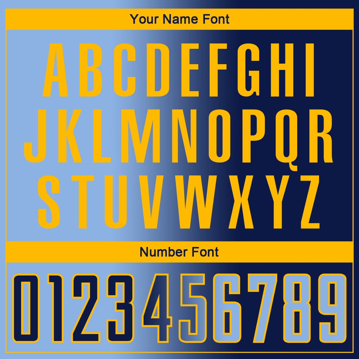 Custom Navy Light Blue-Gold Sublimation Gradient Fashion Soccer Uniform Jersey Limited