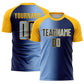Custom Navy Light Blue-Gold Sublimation Gradient Fashion Soccer Uniform Jersey