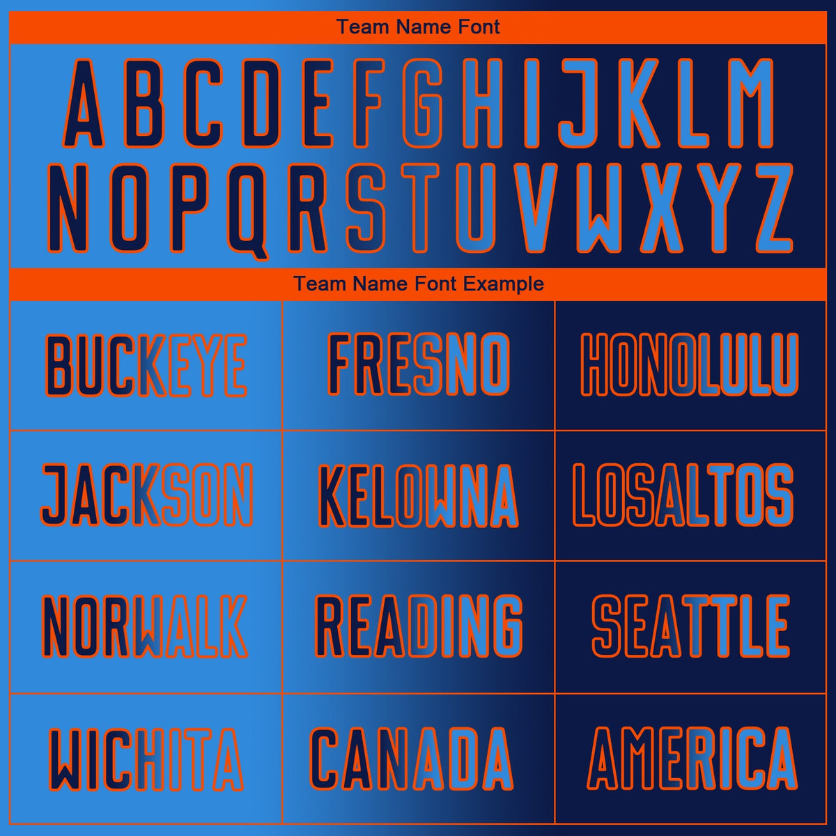 Custom Navy Powder Blue-Orange Sublimation Gradient Fashion Soccer Uniform Jersey Limited