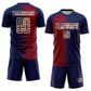 Custom Navy Vintage USA Flag Maroon-Cream Sublimation Gradient Fashion Soccer Uniform Jersey Limited