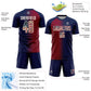 Custom Navy Vintage USA Flag Maroon-Cream Sublimation Gradient Fashion Soccer Uniform Jersey Limited
