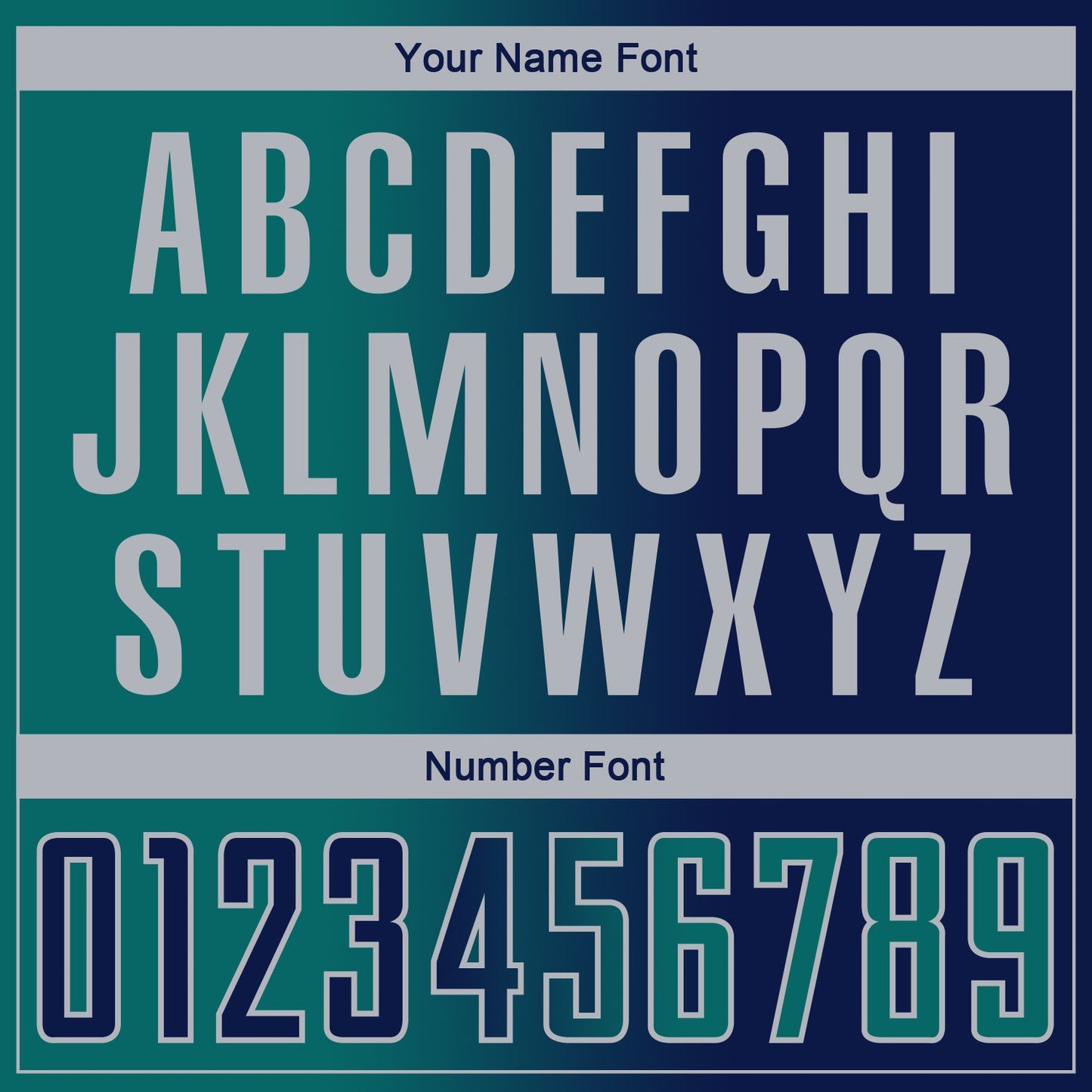 Custom Navy Teal-Gray Sublimation Gradient Fashion Soccer Uniform Jersey Limited