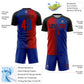 Custom Royal Red-Black Sublimation Gradient Fashion Soccer Uniform Jersey Limited