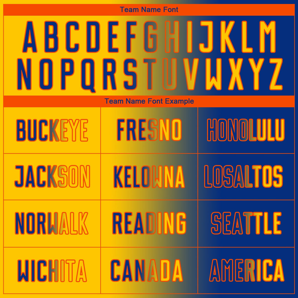 Custom Royal Yellow-Orange Sublimation Gradient Fashion Soccer Uniform Jersey Limited