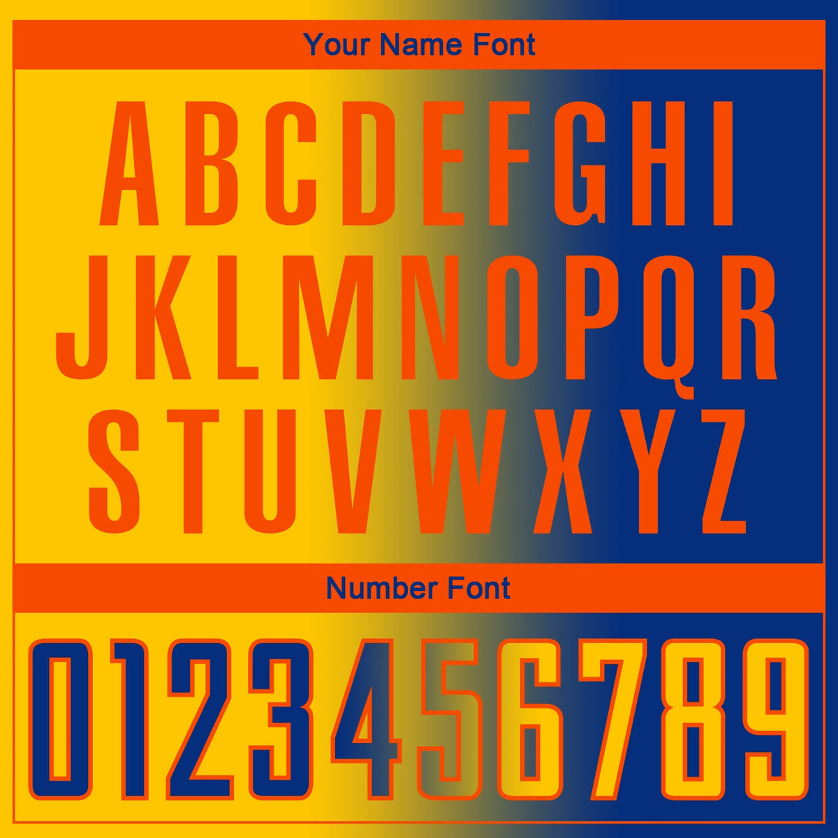 Custom Royal Yellow-Orange Sublimation Gradient Fashion Soccer Uniform Jersey Limited