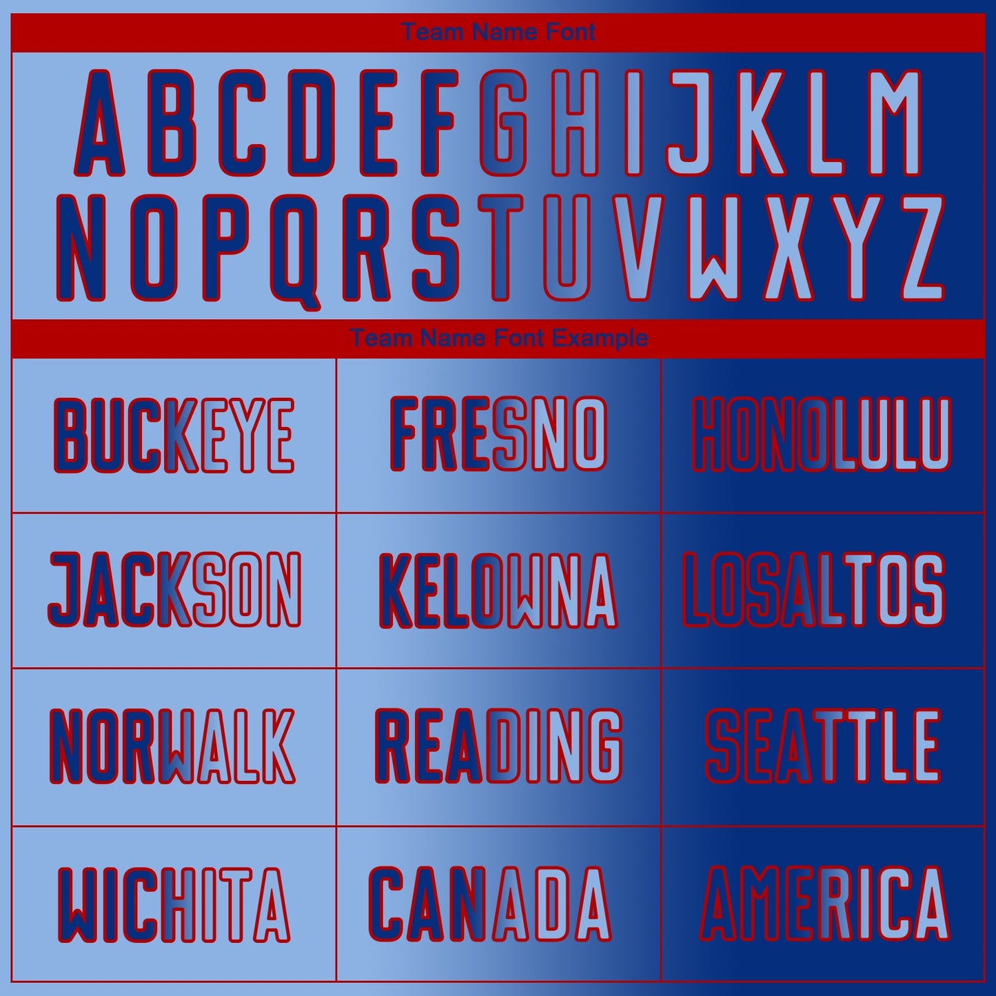 Custom Royal Light Blue-Red Sublimation Gradient Fashion Soccer Uniform Jersey Limited