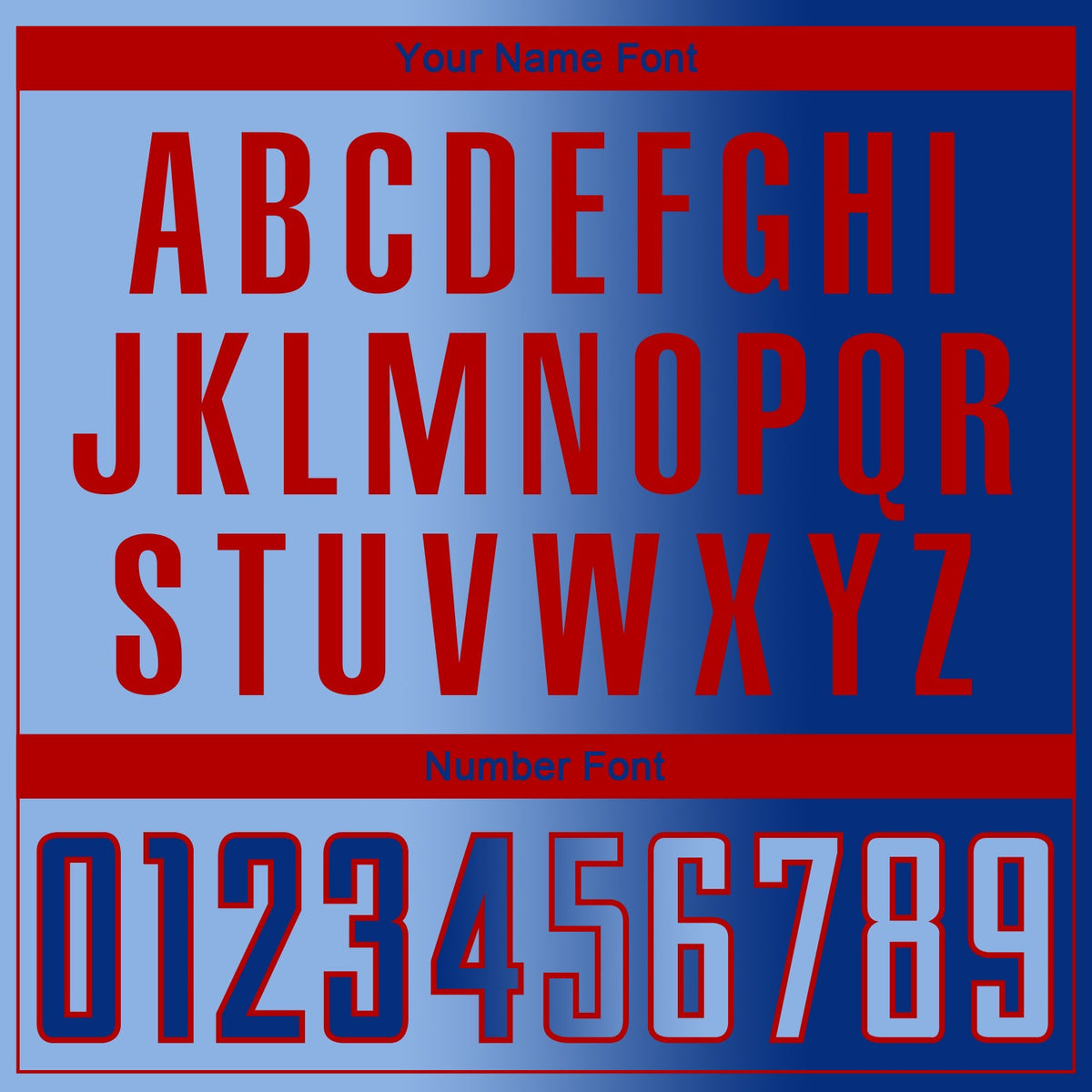 Custom Royal Light Blue-Red Sublimation Gradient Fashion Soccer Uniform Jersey Limited