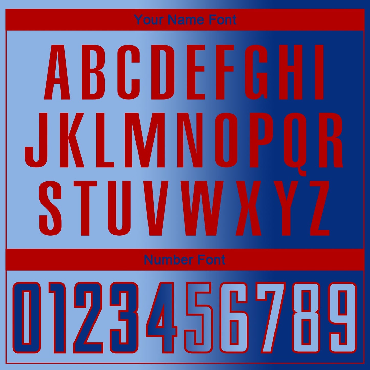 Custom Royal Light Blue-Red Sublimation Gradient Fashion Soccer Uniform Jersey Limited