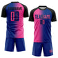 Custom Royal Pink-Black Sublimation Gradient Fashion Soccer Uniform Jersey Limited