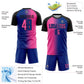 Custom Royal Pink-Black Sublimation Gradient Fashion Soccer Uniform Jersey Limited