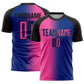 Custom Royal Pink-Black Sublimation Gradient Fashion Soccer Uniform Jersey