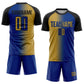 Custom Royal Old Gold-Black Sublimation Gradient Fashion Soccer Uniform Jersey Limited