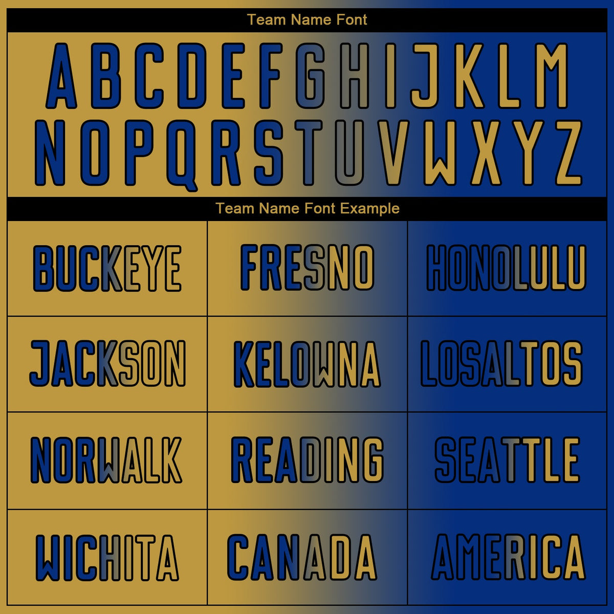 Custom Royal Old Gold-Black Sublimation Gradient Fashion Soccer Uniform Jersey Limited