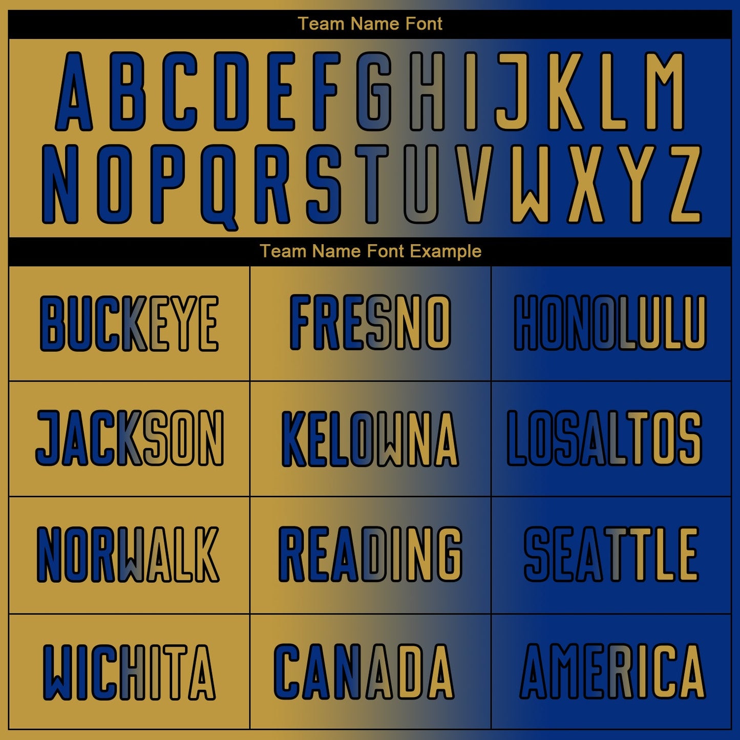 Custom Royal Old Gold-Black Sublimation Gradient Fashion Soccer Uniform Jersey Limited