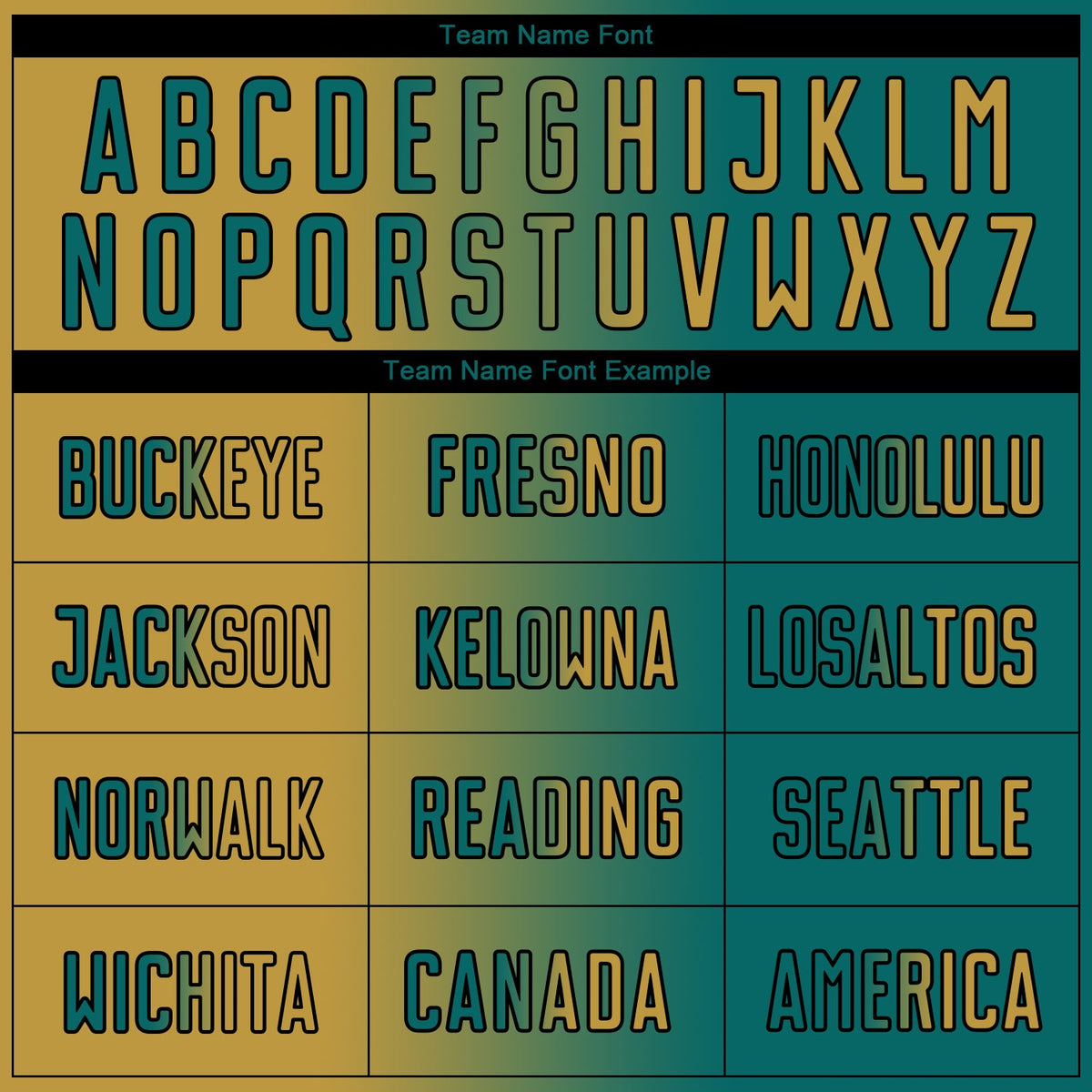 Custom Teal Old Gold-Black Sublimation Gradient Fashion Soccer Uniform Jersey Limited