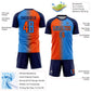 Custom Powder Blue Orange-Navy Sublimation Gradient Fashion Soccer Uniform Jersey Limited
