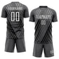 Custom Steel Gray White-Black Stripe Line Sublimation Soccer Uniform Jersey Limited