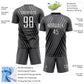 Custom Steel Gray White-Black Stripe Line Sublimation Soccer Uniform Jersey Limited