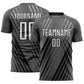 Custom Steel Gray White-Black Stripe Line Sublimation Soccer Uniform Jersey