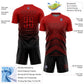 Custom Red Black Gradient Arrow Geometric Shapes Sublimation Soccer Uniform Jersey Limited