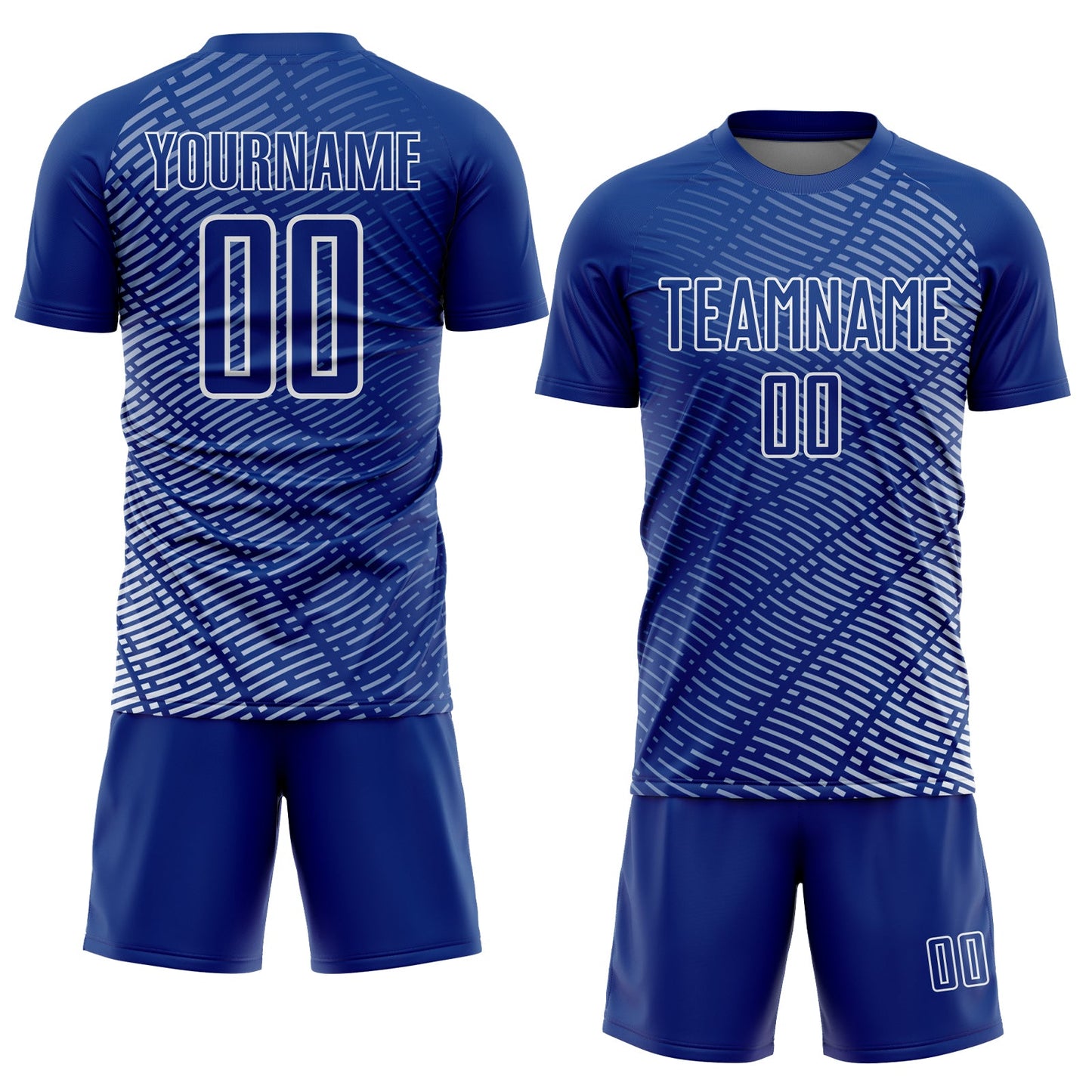 Custom Royal White Stripe Line Sublimation Soccer Uniform Jersey Limited