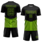 Custom Black Neon Green Stripe Line Sublimation Soccer Uniform Jersey Limited